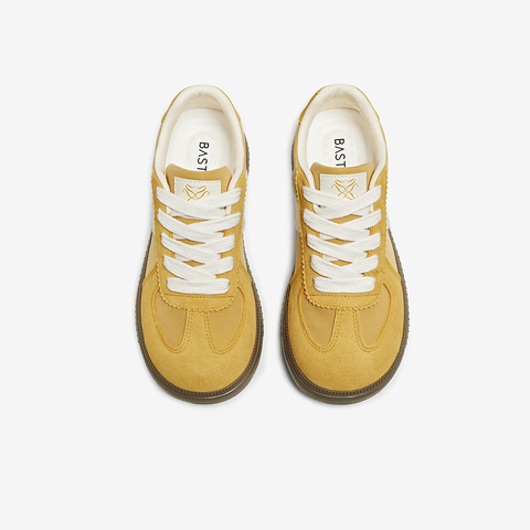 百思图2025春季新款时尚运动复古德训鞋平跟女休闲鞋V0330AM5