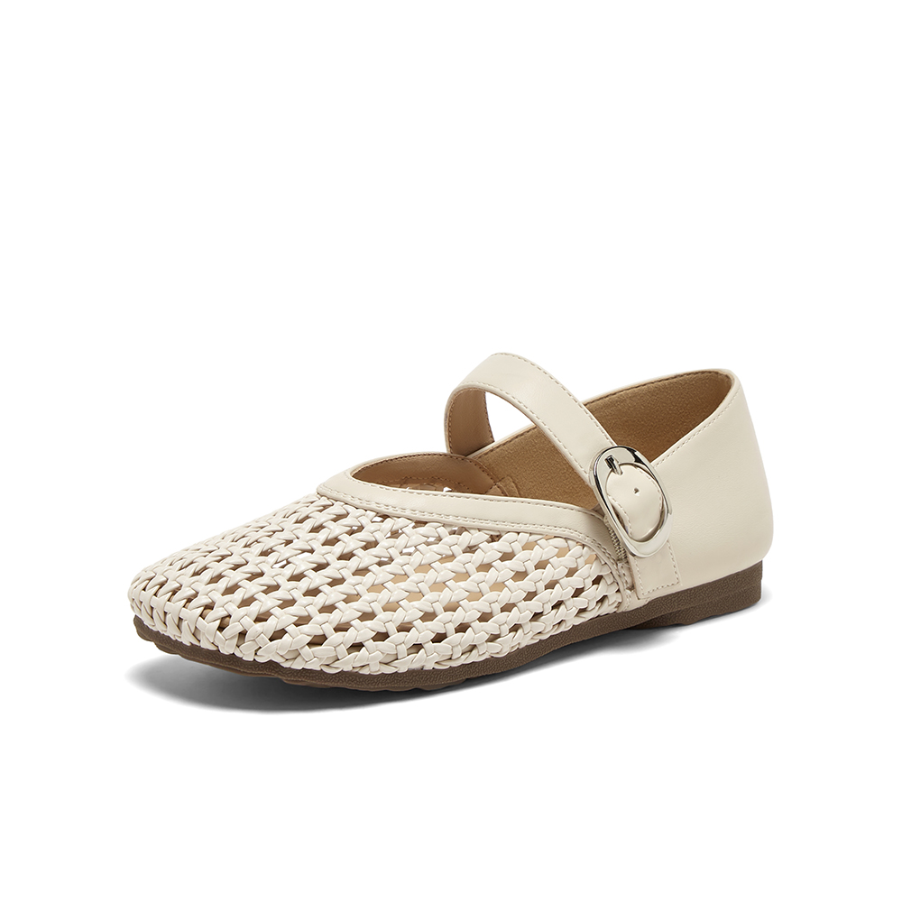 百思图2025夏季新款时尚简约通勤玛丽珍鞋平跟圆头女单鞋W5691BQ5