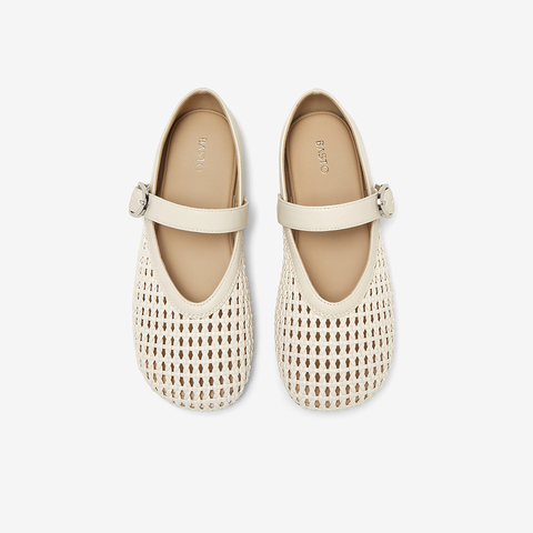 百思图2025夏季新款时尚简约通勤玛丽珍鞋平跟圆头女单鞋W5691BQ5