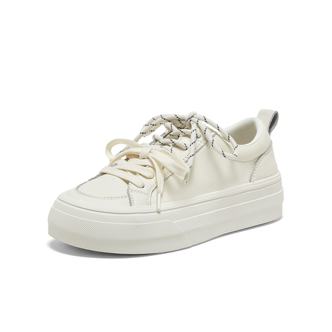 百思图2025春季新款商场同款时尚运动板鞋厚底女休闲鞋I7730AM5