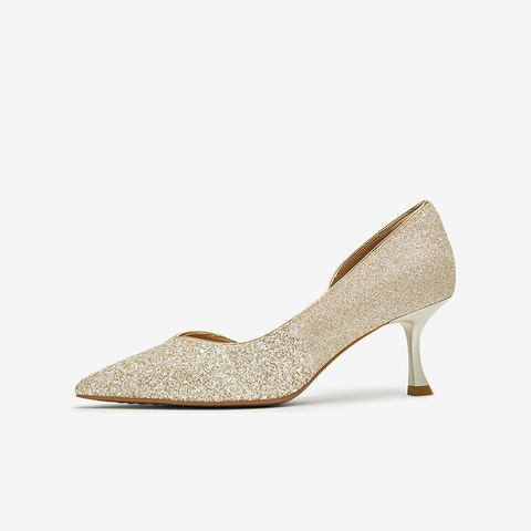 百思图2025夏季新款商场同款时尚潮流尖头细跟中空女凉鞋RFK02BK5