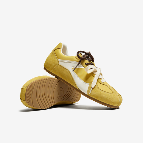 百思图2025春季新款商场同款复古运动德训鞋平跟女休闲鞋A1915AM5