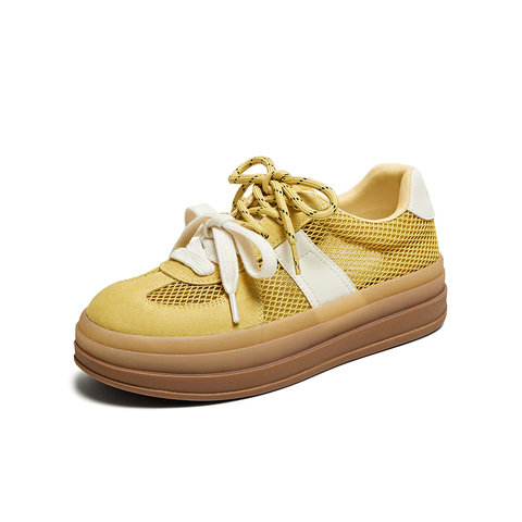 百思图2025夏季新款时尚街头运动复古德训鞋厚底女休闲鞋D3083BM5