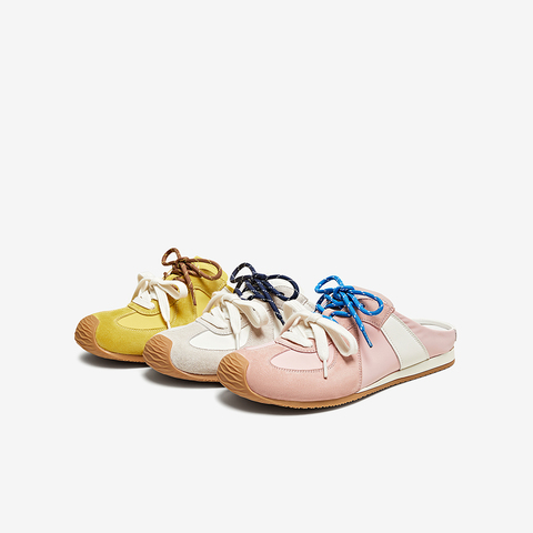 百思图2025夏季新款时尚复古运动休闲穆勒拖厚底女拖鞋E5609BH5