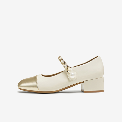 百思图2025夏季新款时髦法式小香风玛丽珍鞋粗跟女单鞋W1227BQ5