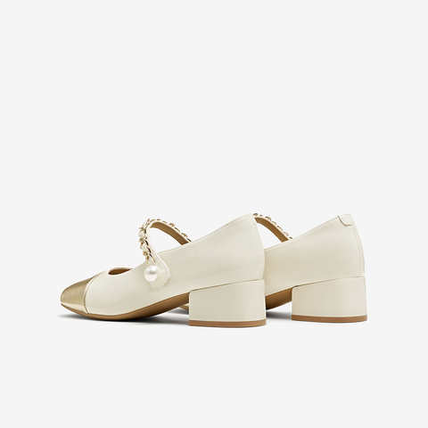 百思图2025夏季新款时髦法式小香风玛丽珍鞋粗跟女单鞋W1227BQ5