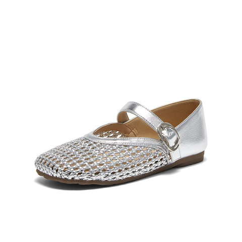 百思图2025夏季新款时尚简约通勤玛丽珍鞋平跟圆头女单鞋W5691BQ5