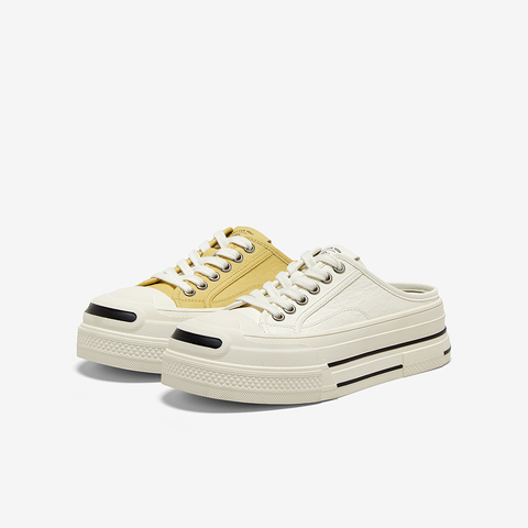 百思图2025夏季新款时尚户外运动休闲小白拖厚底女拖鞋D3081BH5