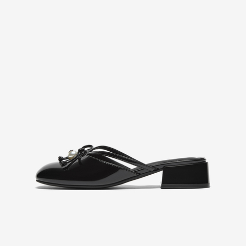 百思图2025夏季新款简约时尚休闲穆勒鞋粗跟圆头女单鞋B3017BH5