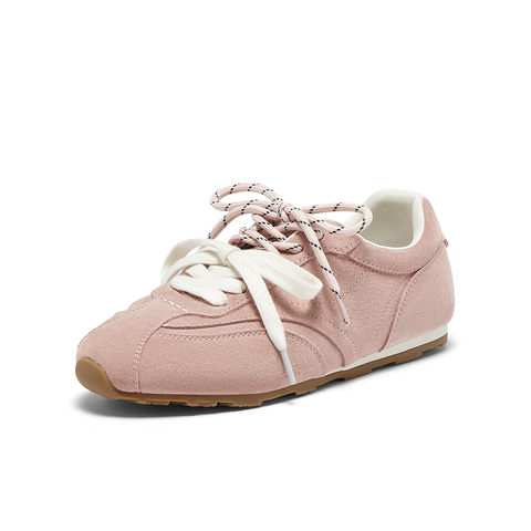 百思图2025秋季新款时尚复古运动德训鞋平跟女休闲鞋D3155CM5