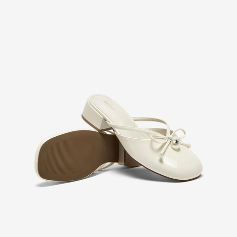 百思图2025夏季新款简约时尚休闲穆勒鞋粗跟圆头女单鞋B3017BH5