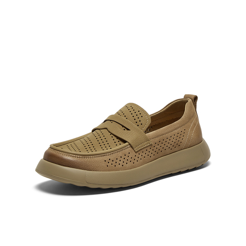 百思图2025夏新款商场同款简约商务乐福鞋厚底男休闲皮鞋58855BM5