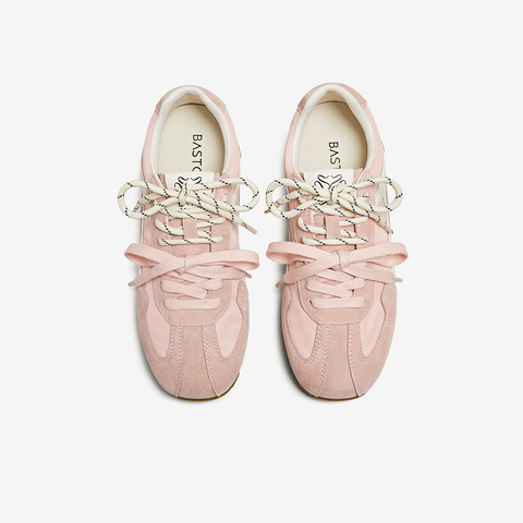 百思图2025春季新款商场同款复古运动德训鞋平跟女休闲鞋A1915AM5