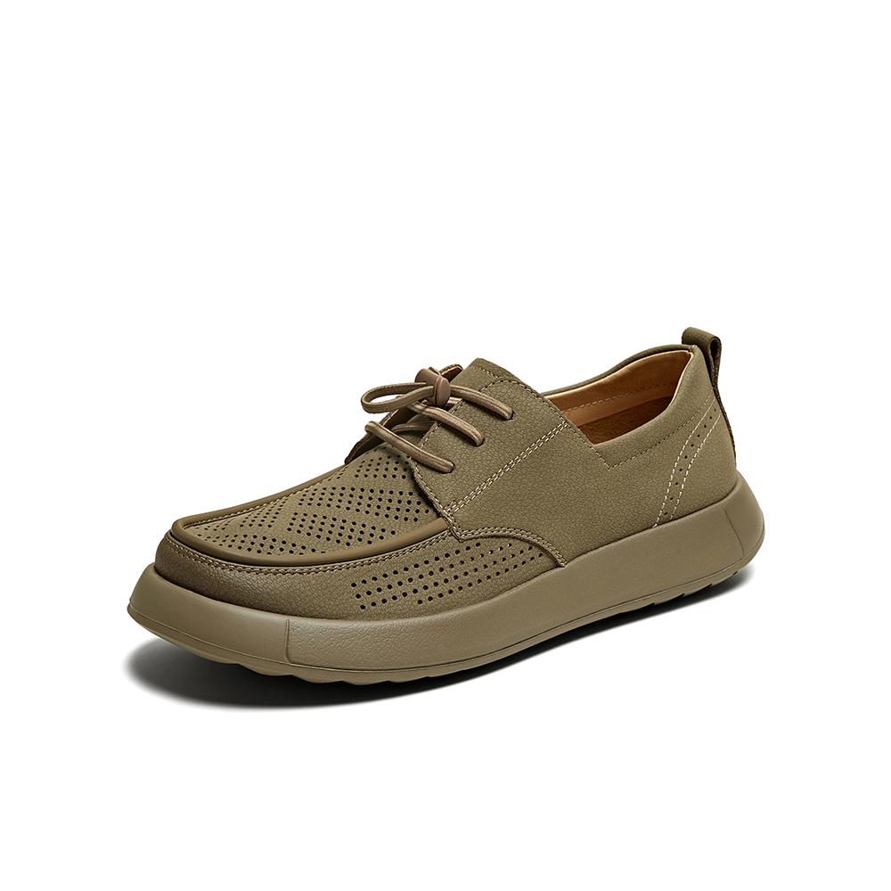 百思图2025夏季新款时尚简约商务厚底圆头男休闲皮鞋58856BM5