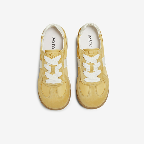 百思图2025秋季新款商场同款时尚复古德训鞋厚底女休闲鞋D3165CM5