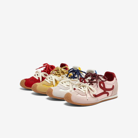 百思图2025秋季新款时尚复古街头运动德训鞋平跟女休闲鞋A1834CM5