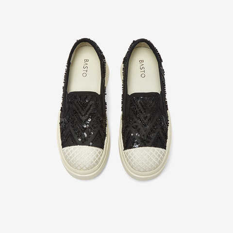 百思图2025夏季新款时尚复古休闲渔夫鞋厚底圆头女单鞋B7809BA5