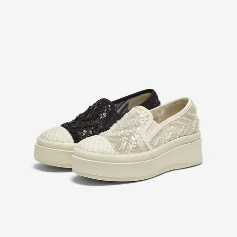 百思图2025夏季新款时尚复古休闲渔夫鞋厚底圆头女单鞋B7809BA5