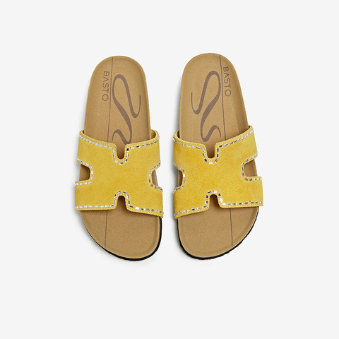 百思图2025夏季新款简约时尚户外休闲一字拖厚底女凉拖鞋BV261BT5