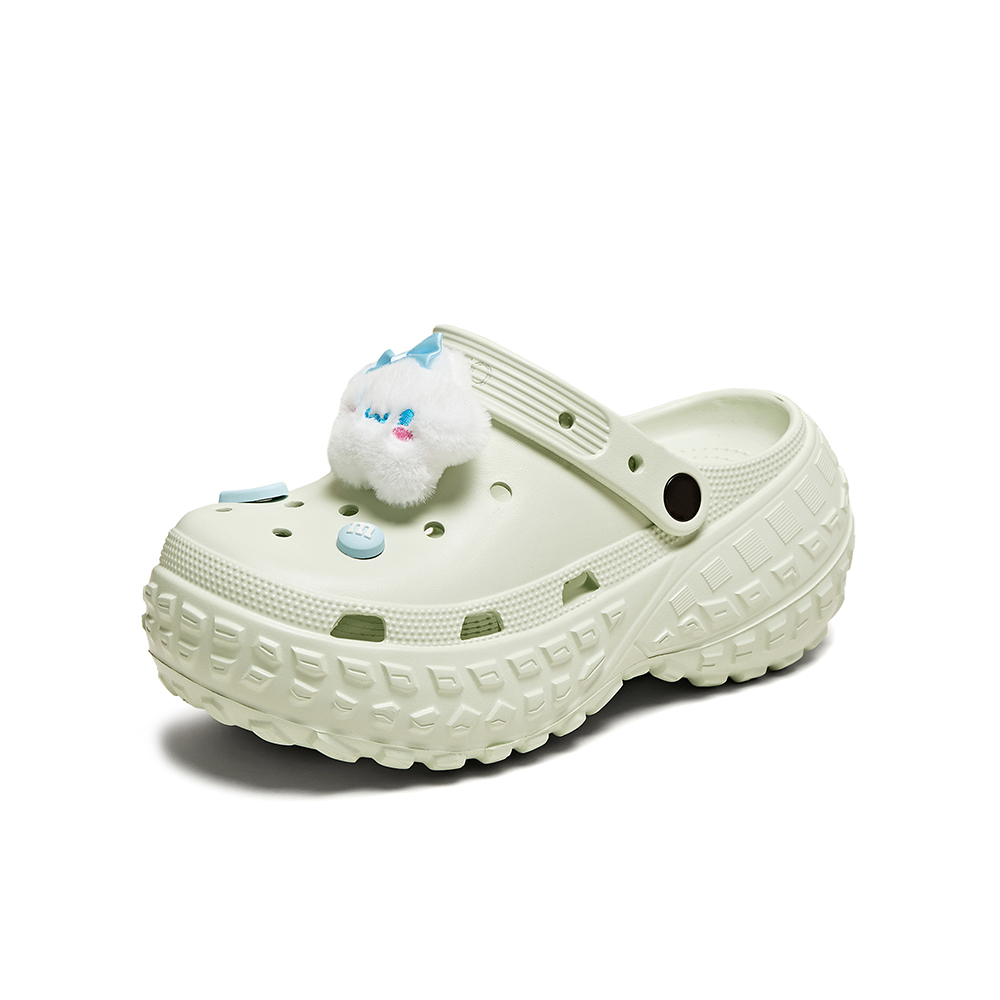 百思图2025夏季新款时尚潮流街头休闲洞洞鞋厚底女凉鞋X0007BH5