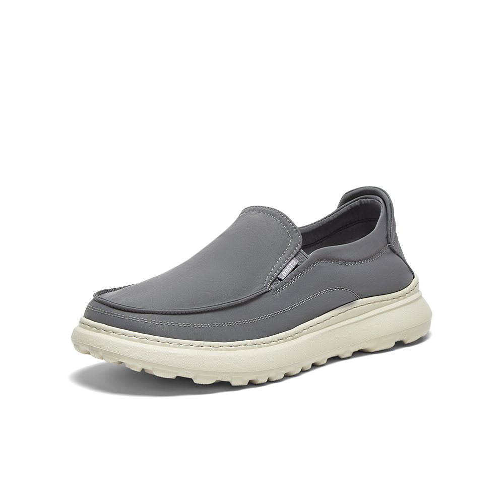 百思图2025夏新款简约时尚运动通勤布鞋厚底圆头男休闲鞋L6291BM5