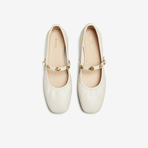 百思图2025秋季新款玛丽珍鞋时尚复古法式浅口女单鞋C1638CQ5