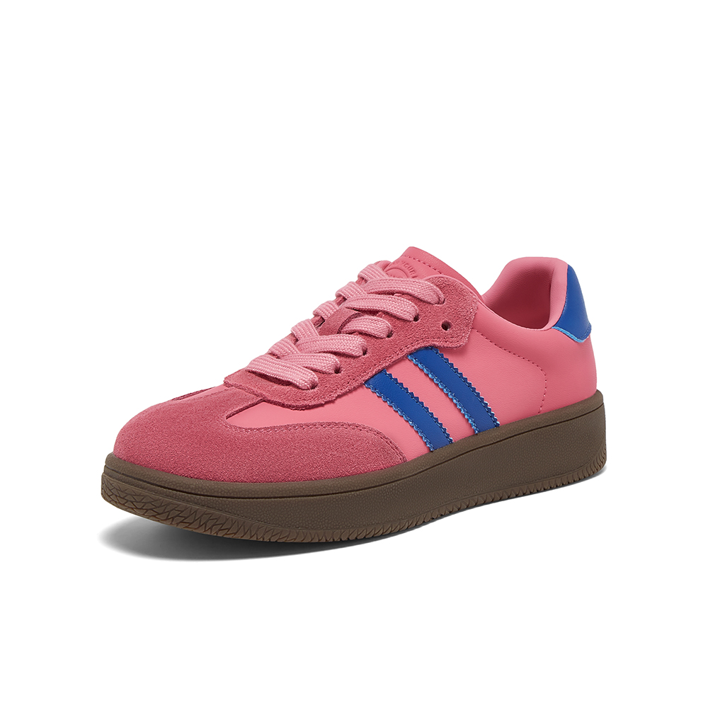 百思图2025秋季新款德训鞋街头潮流复古运动女休闲鞋E5101CM5