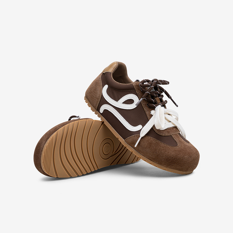 百思图2025秋季新款德训鞋时尚复古街头运动女休闲鞋D3203CM5