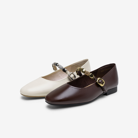 百思图2025秋季新款商场同款玛丽珍鞋时尚复古法式女单鞋F2081CQ5
