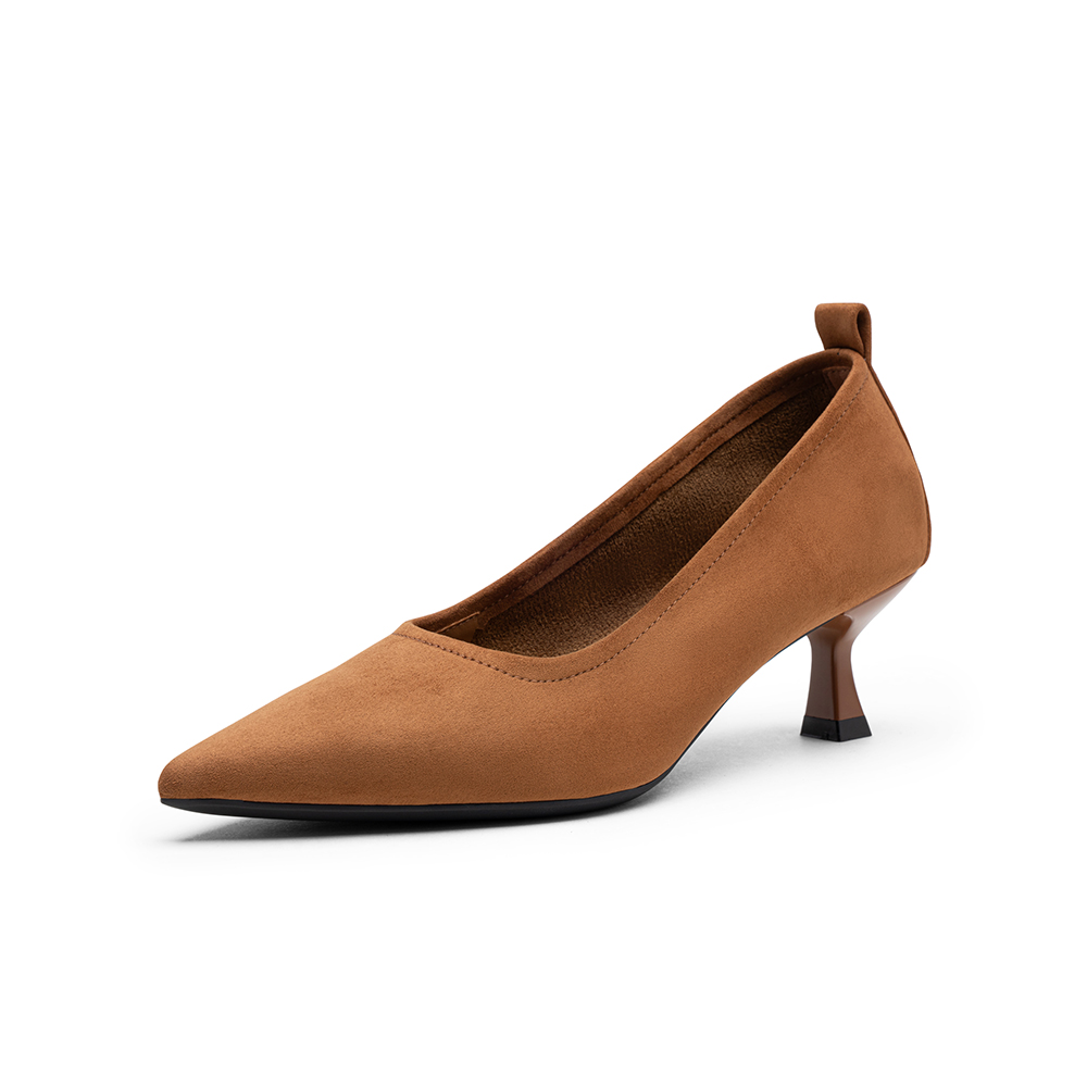 百思图2025秋季新款浅口单鞋时尚潮流通勤尖头细跟女鞋B1791CQ5