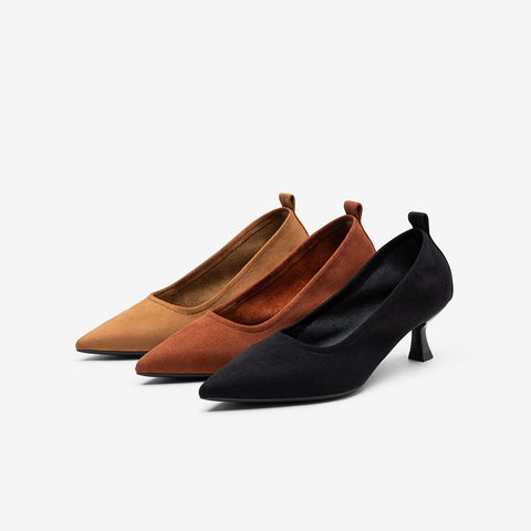 百思图2025秋季新款浅口单鞋时尚潮流通勤尖头细跟女鞋B1791CQ5
