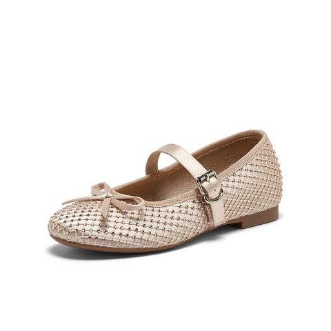 百思图2025夏季新款简约时尚法式玛丽珍鞋方跟浅口女单鞋K5005BQ5