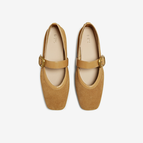 百思图2025秋季新款玛丽珍鞋简约通勤方头粗跟女单鞋B1576CQ5