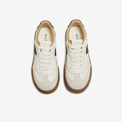 百思图2025秋季新款时尚潮流复古运动德训鞋厚底女休闲鞋V2509CM5