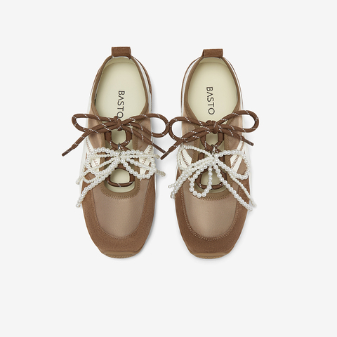 百思图2025秋季新款时尚复古户外运动德训鞋女休闲鞋A9002CM5