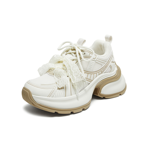 百思图2025秋季新款老爹鞋时尚潮流街头运动女休闲鞋V0981CM5