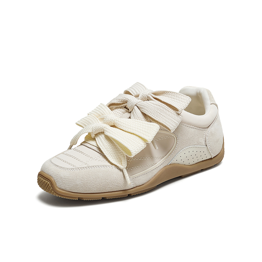 百思图2025夏季新款时尚简约复古运动德训鞋女休闲鞋A5313BM5