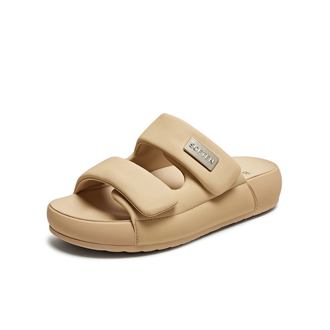 百思图2025夏季新款简约潮流街头休闲一字拖厚底女拖鞋D3167BT5