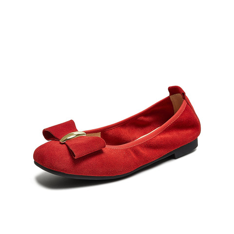 百思图2025秋季新款单鞋时尚潮流通勤浅口平跟女鞋C5572CQ5