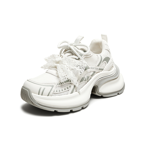 百思图2025秋季新款商场同款老爹鞋厚底增高女休闲鞋V0982CM5