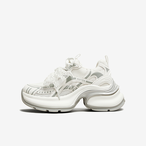 百思图2025秋季新款商场同款老爹鞋厚底增高女休闲鞋V0982CM5