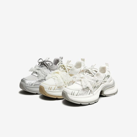 百思图2025秋季新款商场同款老爹鞋厚底增高女休闲鞋V0982CM5