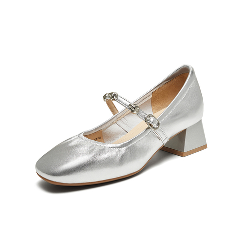 百思图2025秋季新款玛丽珍鞋时尚复古法式浅口女单鞋C1638CQ5