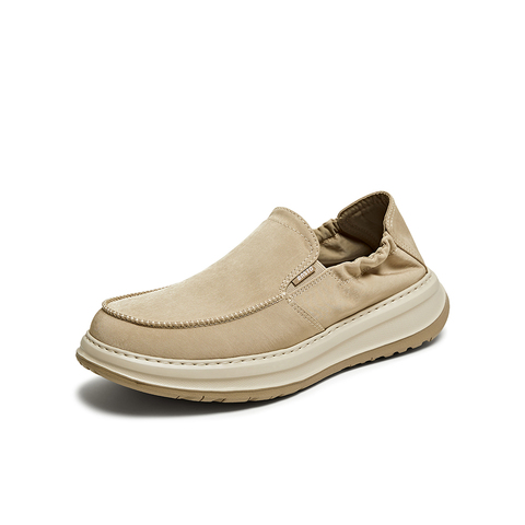 百思图2025夏季新款简约时尚通勤布鞋厚底男休闲鞋L3318BM5