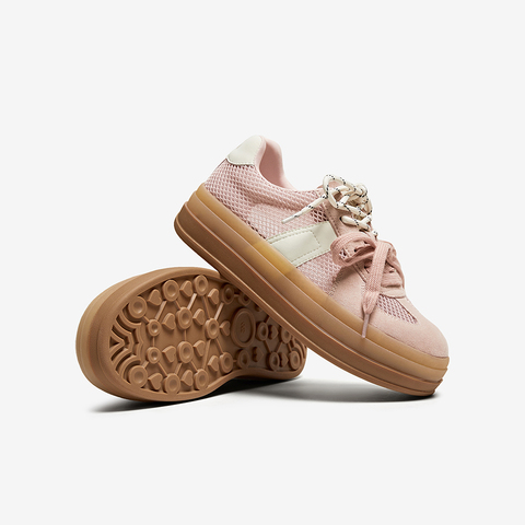 百思图2025夏季新款时尚街头运动复古德训鞋厚底女休闲鞋D3083BM5