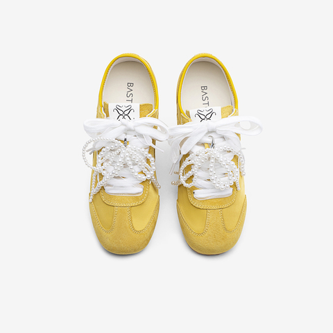 百思图2025秋季新款时尚潮流运动德训鞋平跟女休闲鞋A1981CM5