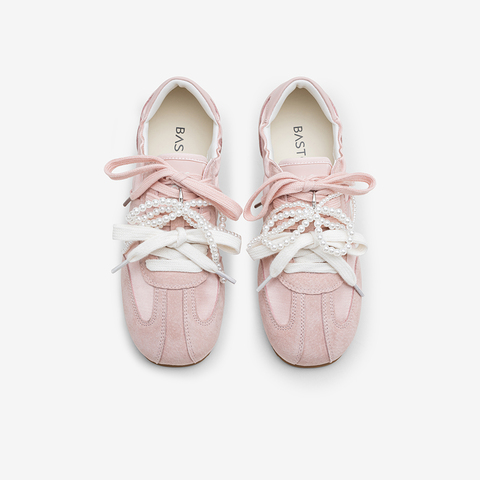 百思图2025秋季新款德训鞋时尚复古运动平跟女休闲鞋A1934CM5