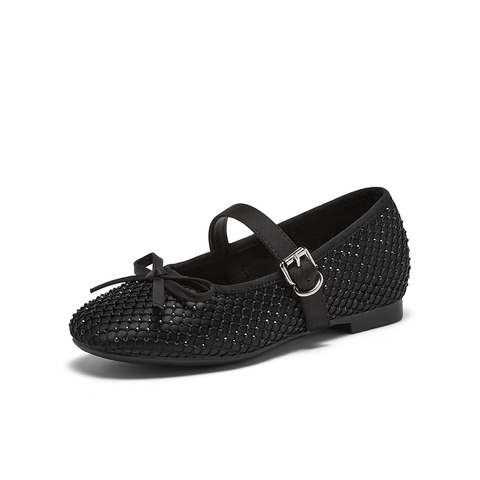 百思图2025夏季新款简约时尚法式玛丽珍鞋方跟浅口女单鞋K5005BQ5