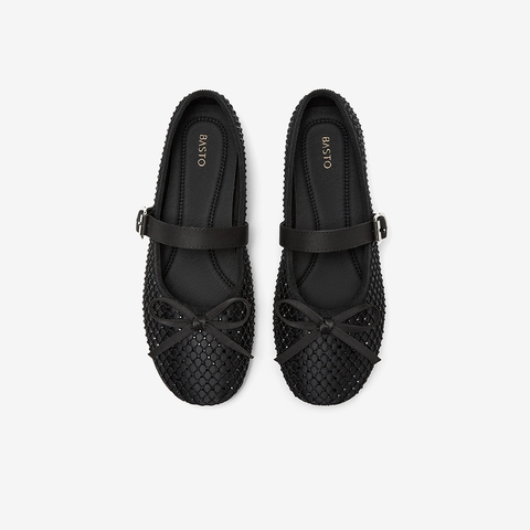 百思图2025夏季新款简约时尚法式玛丽珍鞋方跟浅口女单鞋K5005BQ5