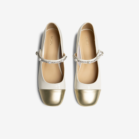 百思图2025秋季新款玛丽珍鞋时尚复古小香风粗跟女单鞋B2342CQ5